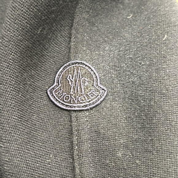 Moncler Navy Wool & Down Hooded Cape - Picture 6 of 10